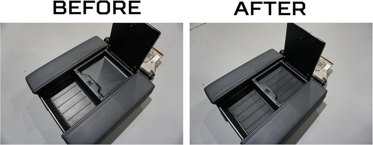 AJT DESIGN Center Console Organizer Tray Liner Compatible with 2022+ Toyota Tundra Platinum, 1794, TRD PRO, Capstone | Fits 2023+ Sequoia | Anti-Slip Mat for Car Console Organizer Tray | 2-Piece Black