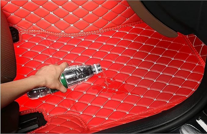 Custom Personalized Floor Mats for Cars,Luxury Full Coverage All Weather Car Floor Mats,Anti-Slip Leather Car Mat Set ,Custom Floor Mats for 99% of Cars, Trucks & SUVs (Brown 3D)