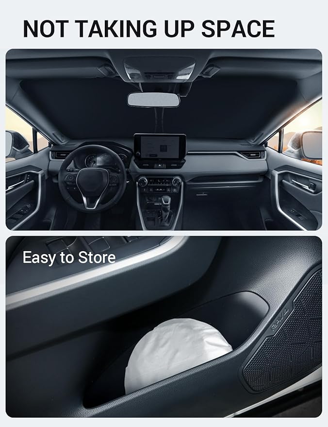 Proadsy 2026 Upgrade Windshield Sun Shade Custom Fit Mazda CX-90 2024 2025 2026 Foldable Front Sunshade Protector Sun Visor Blocks UV Rays Keep Car Cooler Accessories
