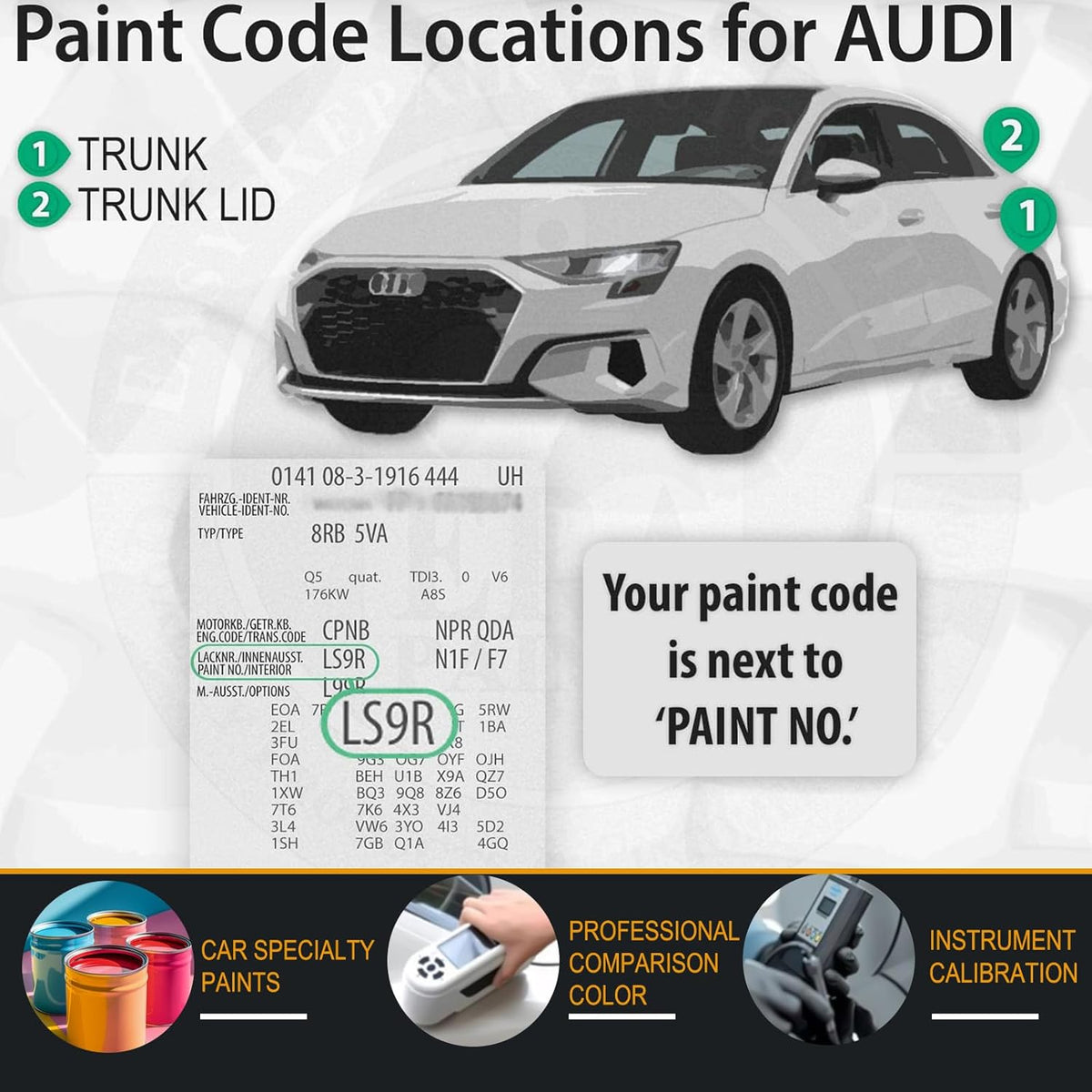 LZ7S/6Y Daytona Gray Pearl Car Touch Up Paint for Audi, Color Accurate Car Paint Scratch Repair Pen Kit Quick & Easy Fix Vehicle Chips and Automotive Nicks Scuff