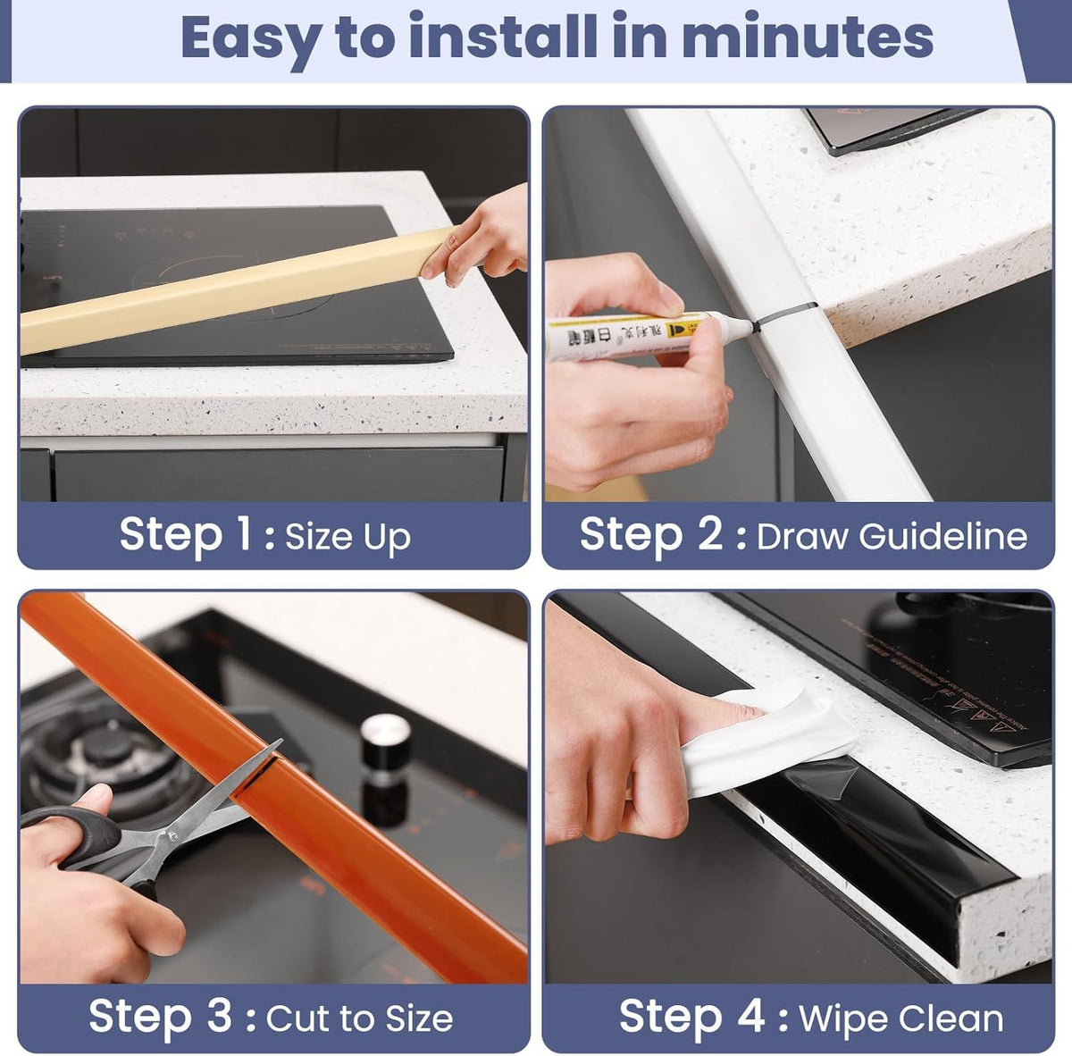 2PCS Wall Corner Protectors Guards - Self Adhesive Corner Protector & Corner Guards for Walls Edge Protection, Easy to Apply - No Tools Needed(Black, 47.24"x1.18")