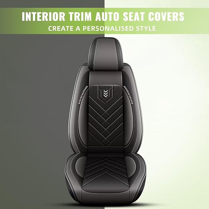 AOMSAZTO Car Seat Covers Fit for Kia Optima 2002-2020 Premium Front Seat Covers Waterproof Leather Automotive Seat Covers Compatible with Airbag (2 Seats,Grey)