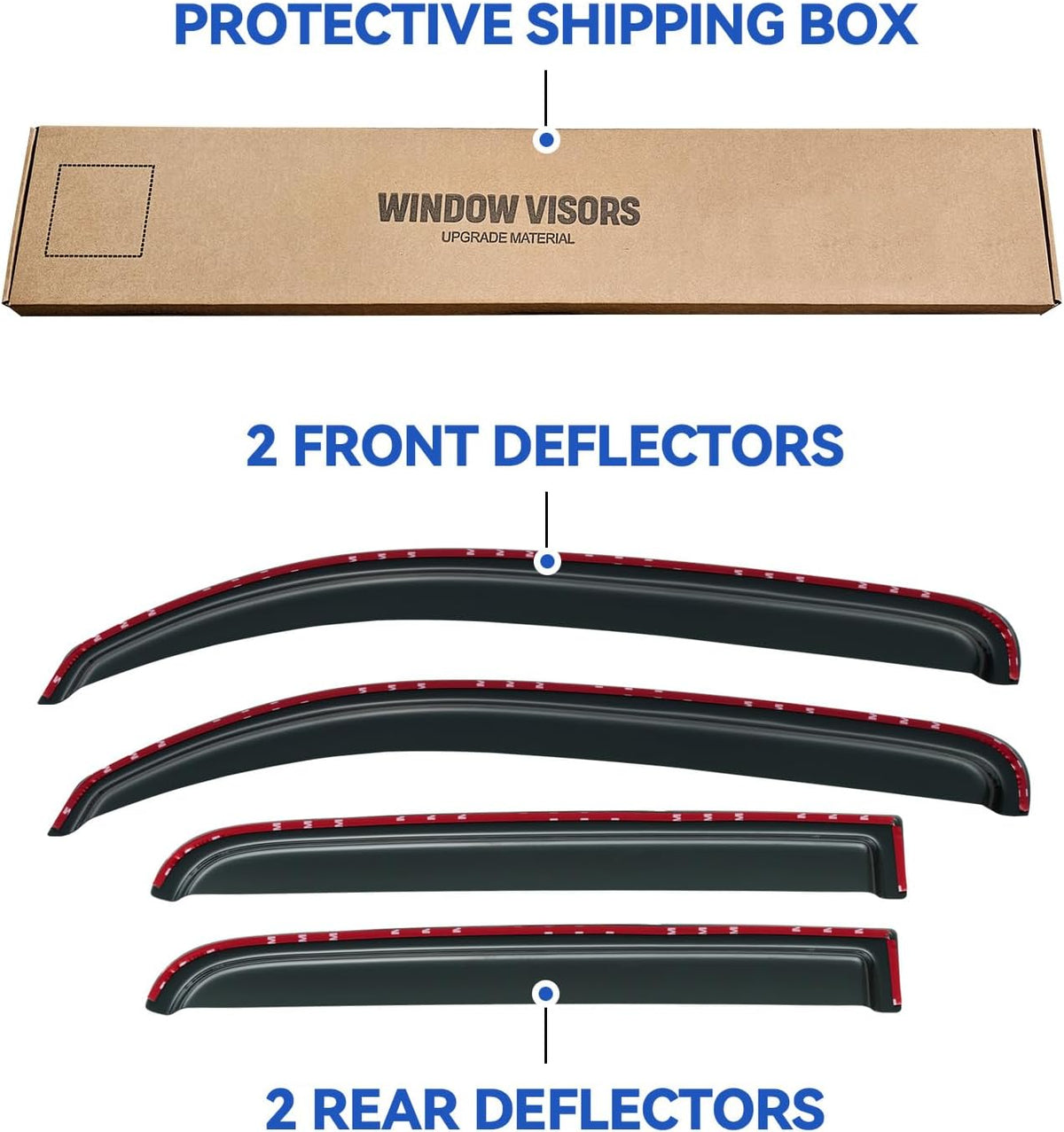 in-Channel Window Visors Rain Guards Shield for 2006-2011 Chevy HHR, Window Vent Wind Deflectors Visors Shades for 06-11 HHR