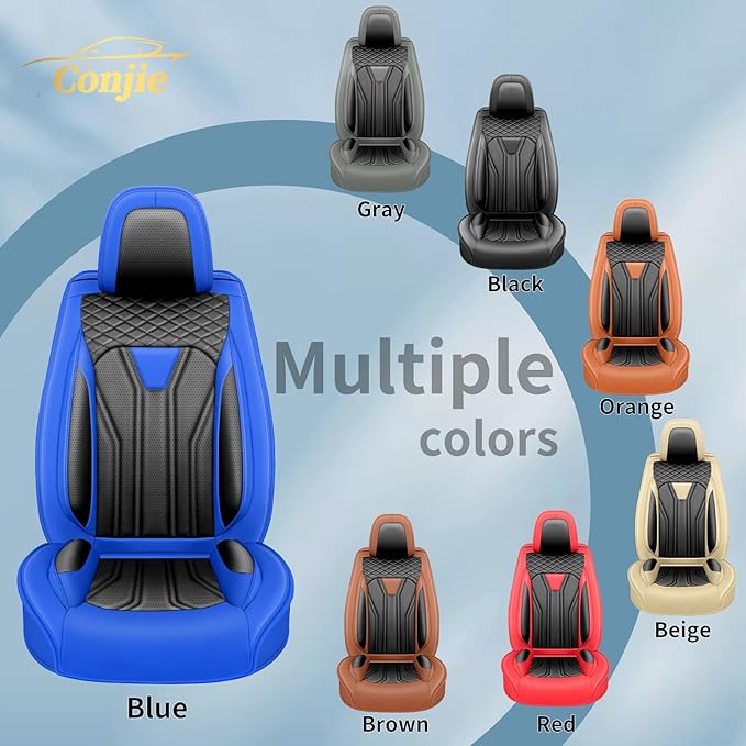 Fit CRV Car Seat Covers Premium Leather for Honda CRV cr-v 2011-2025 2026. Waterproof, Breathable, Scratch-Resistant & All-Weather Seat Cushion Protector (Front Seat,Blue&Black)