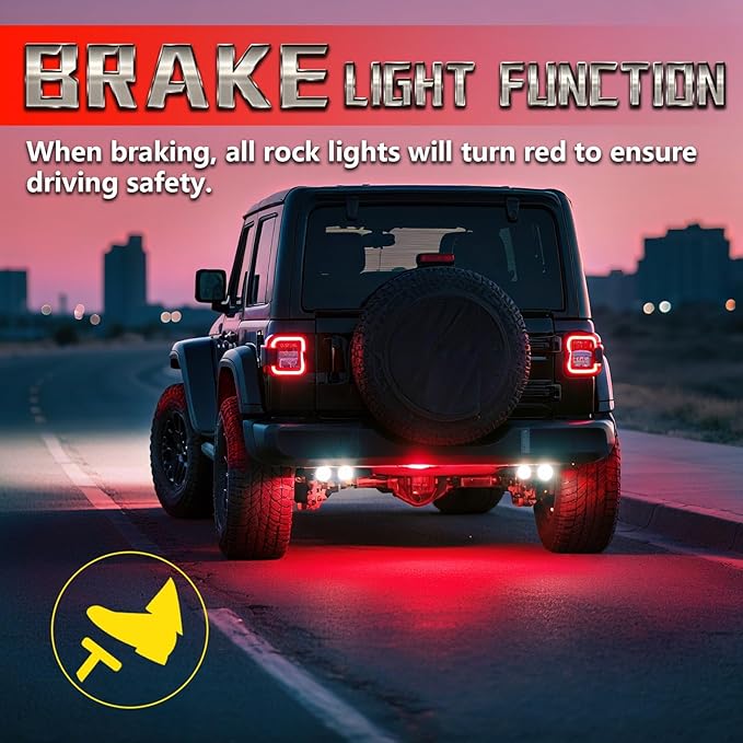 20 Pods RGB LED Rock Lights for Trucks Offroad Pickup Trailer Sedan SUV Cars, Waterproof Multicolor Neon Underglow Kit with Bluetooth APP/RF Remote, Vehicle Accent Underbody Light Underneath 12V