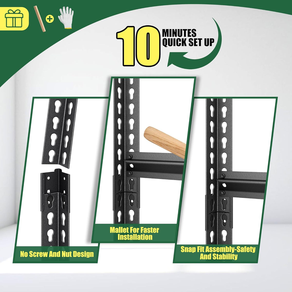 40" W Garage Shelving Heavy Duty, 1350LBS Loads Shelving Units and Storage Racks, 3-Tier Metal Garage Storage Shelves, Industrial Utility Shelf Heavy Duty,40" Wx16 Dx36 H, Black