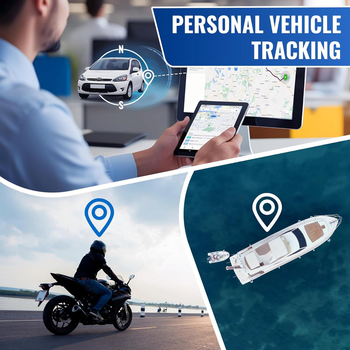 REWIRE SECURITY 104-Pro 4G Magnetic GPS Tracker for Vehicle | Easy Mount | Fits with Car, Truck, Van & Motorbike | Portable Live Tracking | Up to 2 Month Battery Life | Low Cost Subscription Plans