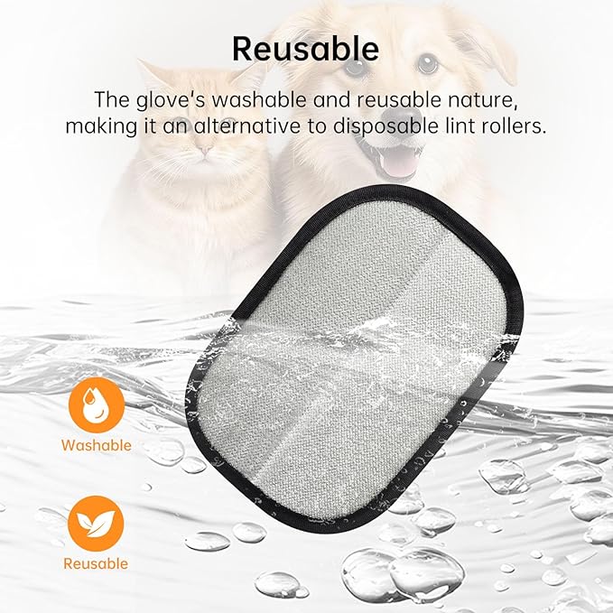 1 Pcs Pet Hair Removal Gloves Brush, Reusable Cat Dog Electrostatic Hair Remover Grooming Glove Tool