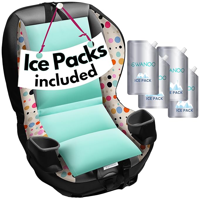 Car Seat Cooling Pad, Stroller Cooling Pad with Ice Pack for Babies Toddler and Kids, Sun and Heat Cover Protector for Summer Carseat Cooler Liner