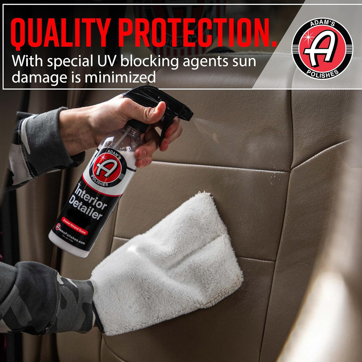 Adam's Polishes Interior Detailer Gallon (Sweet Almond) - Total Car Interior Cleaner, Protectant & Dressing | All Purpose Cleaner & Leather Conditioner | Vinyl, Dashboard, Screen, Seat Cleaner & More
