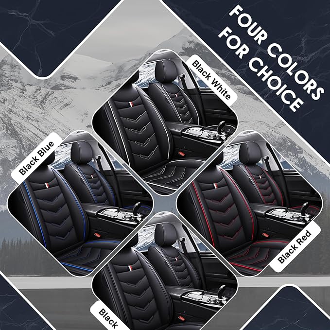 Car Seat Cover 8 Seats for Hyundai Palisade 2020-2025, Durable Wear Resistant Waterproof Sport Seat Cover, Breathable No Odor Premium Leather Vehicle Seat Covers.(Standard,Black Red)