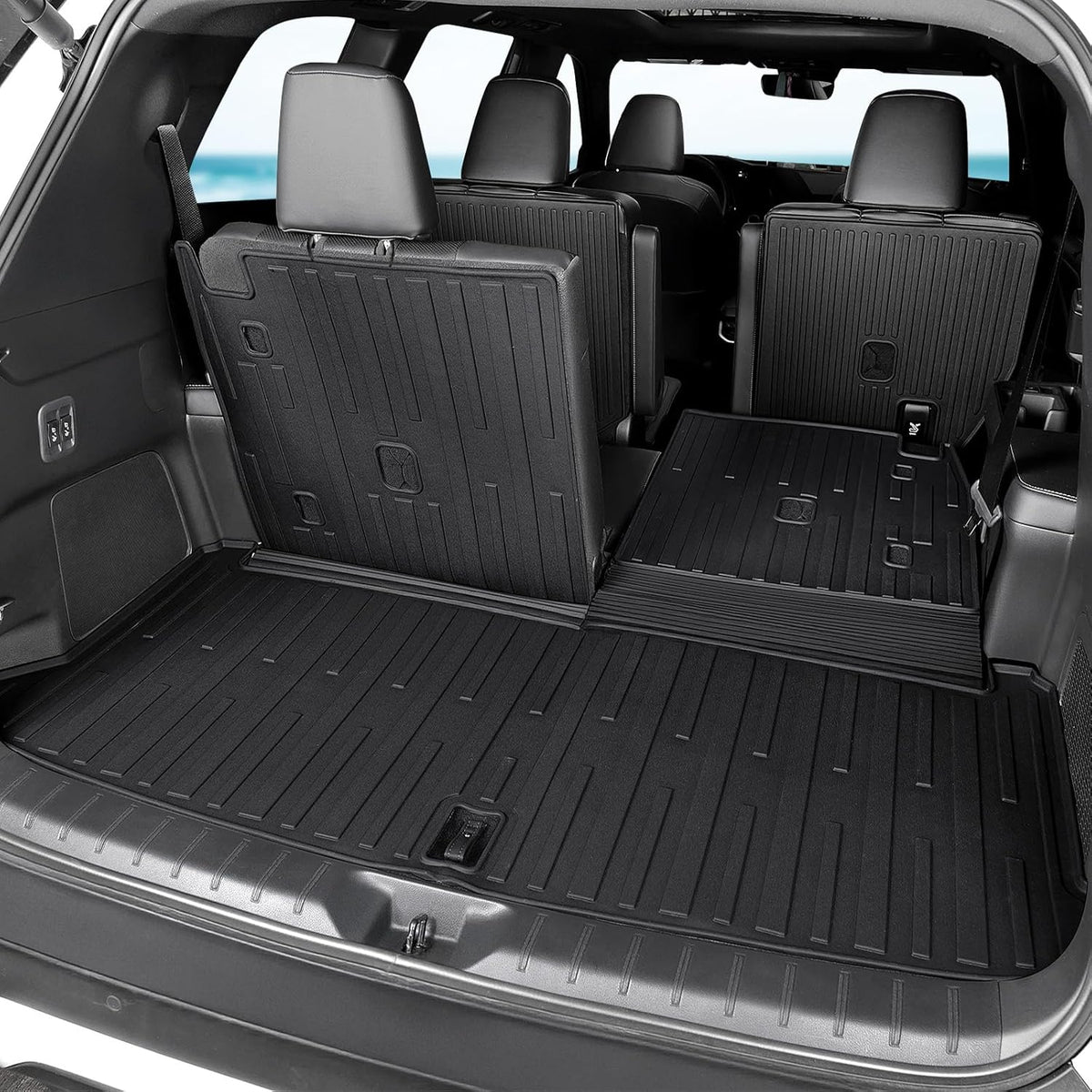 Floor Mats for 2024 2025 Lexus TX, Cargo Liner with Backrest Mat, All Weather TPE Full Mat Set for 2025 TX350 TX500 TX550+ Accessories