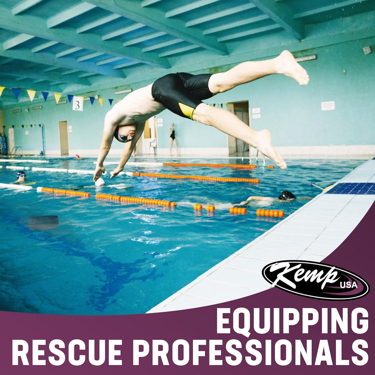 Kemp USA 10 lbs Rubber Diving Brick - Durable Water Brick for Lifeguard Training - Rectangular Dive Weight for Rescue Practice - Ideal Water Bricks for Strength Training - 10x4x4 Inches