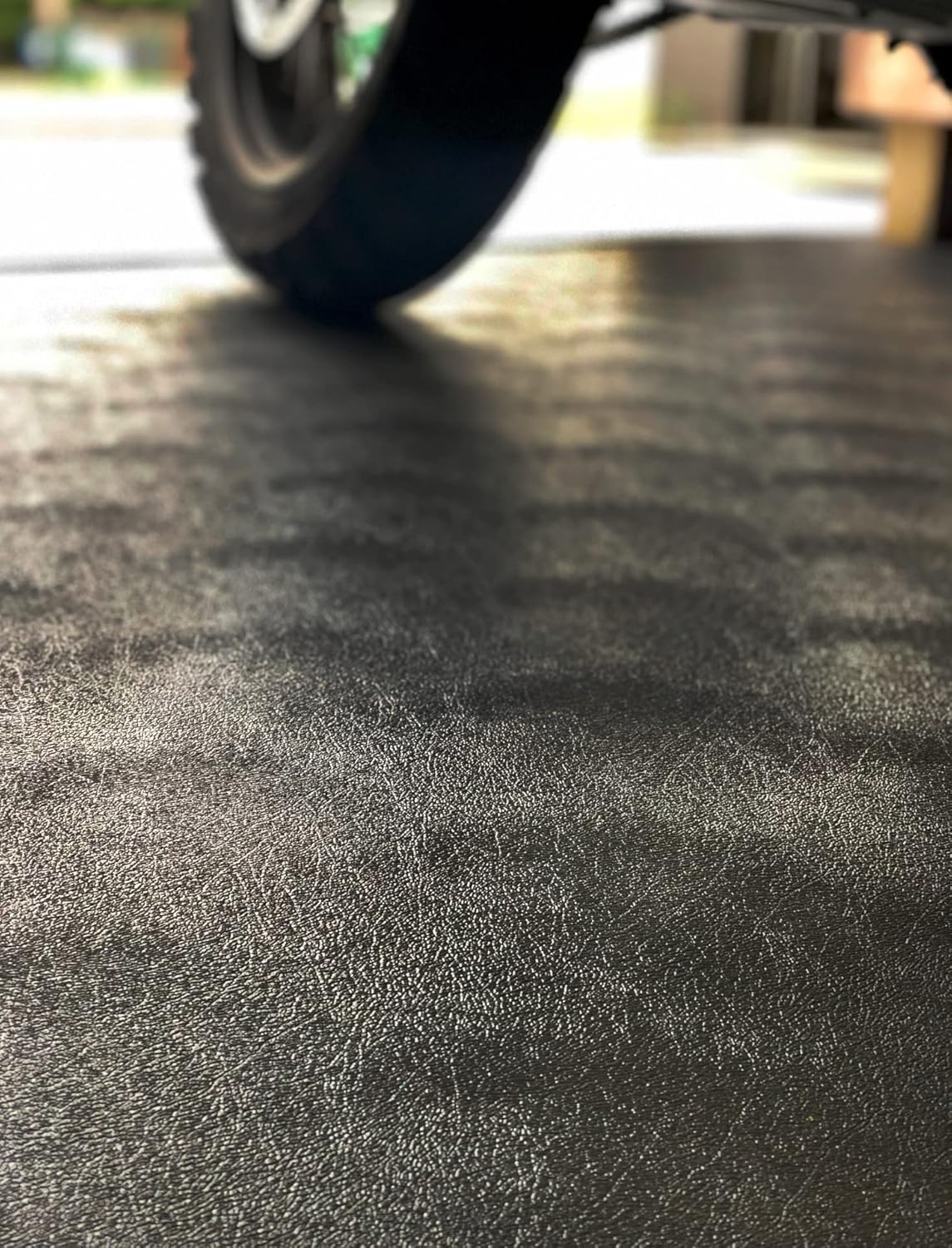 G-Floor Seamless Sheet Vinyl Shed Flooring Cover with Bonded Fibrous Backing - Levant Pattern (8' x 8', Slate Grey)