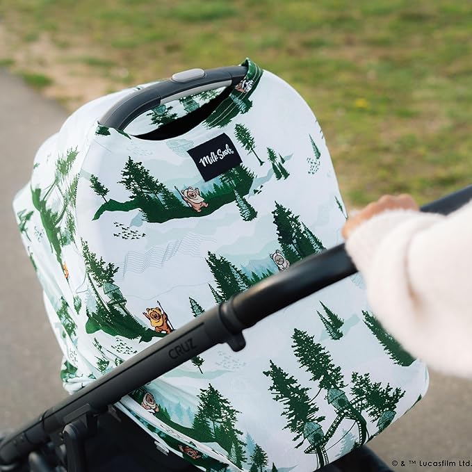 Milk Snob Star Wars Original 5-in-1 Cover - Nursing Cover for Breastfeeding - Baby Car Seat Cover, Carseat Canopy & Stroller - Essential All-in-One Cover - Gift for Mom, Baby (Endor Escape)