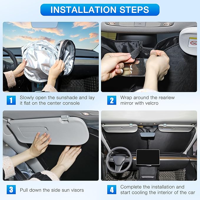 INSAUTO Custom Fit Windshield Sun Shade Accessories for Chevrolet/Chevy Equinox 2018-2024 (EV Not Fit), Foldable Front Window Sunshade, UV & Heat Reflector, Keeps Interior Cool, Includes Storage Bag