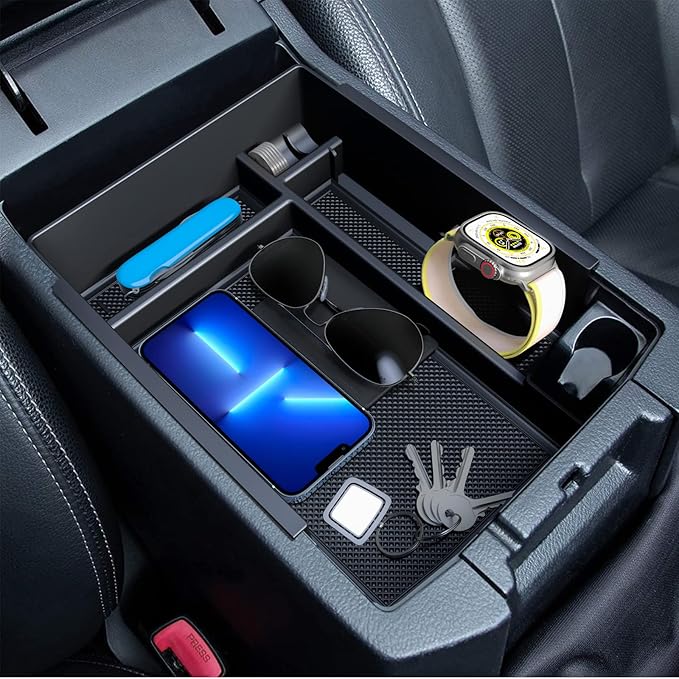 DIAMOOKY Upgraded Center Console Organizer for Toyota 4Runner 2024 2023 2022 2021 2020 2019 2018 2017 2016-2010 Full Size Tray Interior Accessories, Insert Armrest Box Secondary Storage ABS Material