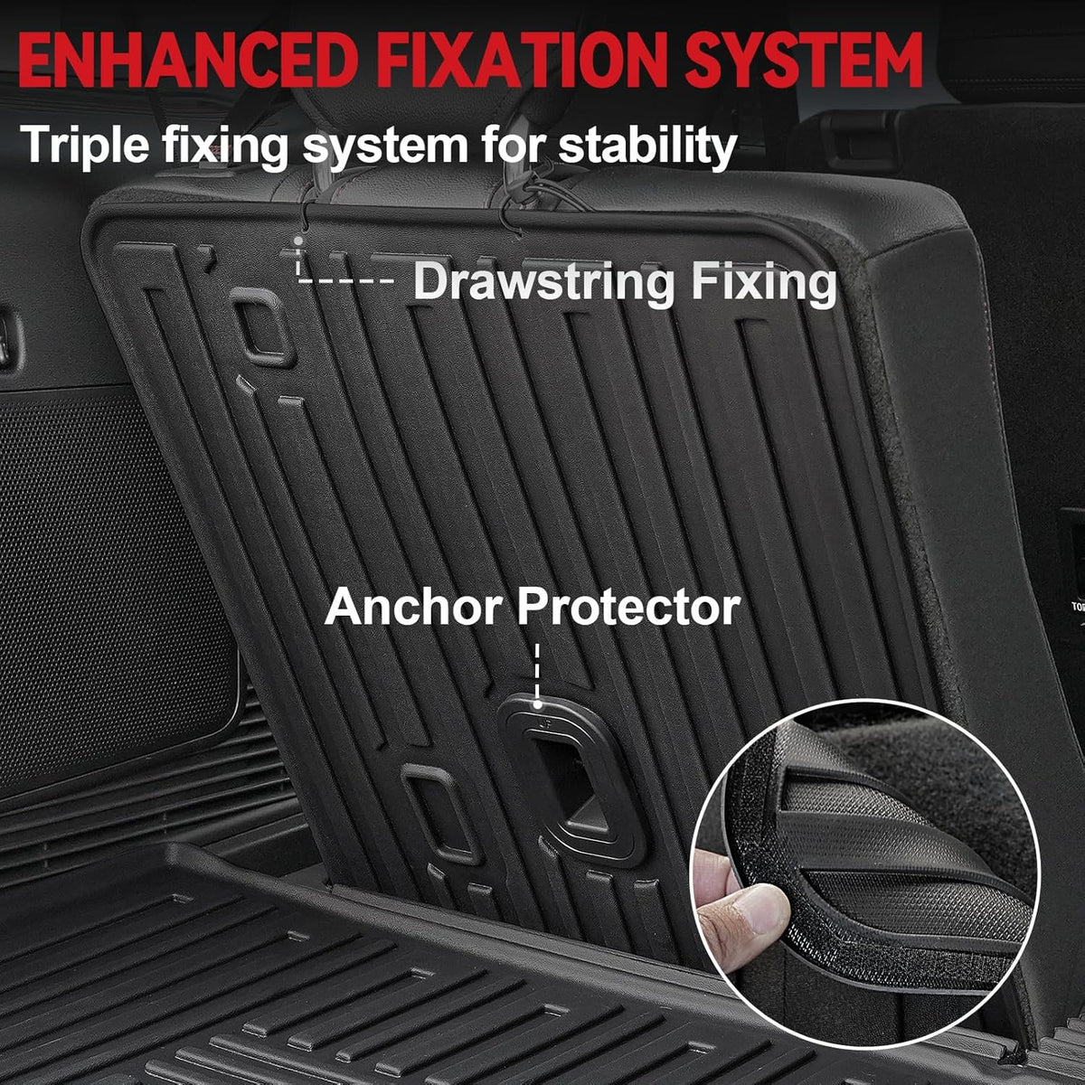 Floor Mats for 2025 2020-2024 Ford Explorer (6-seat), All Weather TPE Floor Mat Cargo Mat with Backrest Mats for Ford Explorer ST Car Accessories