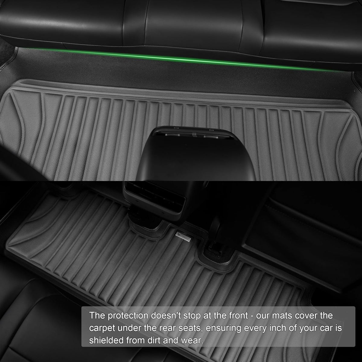 Extreme Coverage Floor Mats for Tesla Model Y (2021-2025) – Full 360° Cabin Protection, GapZero Fit with TrackGuard Rail Protection (Does NOT fit 7-Seat & Juniper)