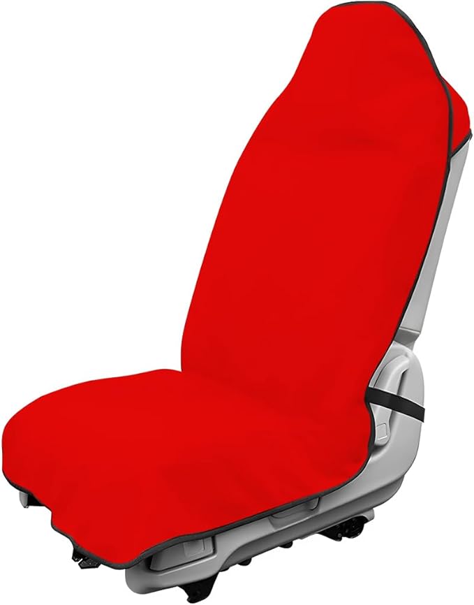 Waterproof Car Towel Seat Cover, Sweating Non-Slip Premium Towel Carseat Cover Protector, Universal Soft Machine Washable Car Truck SUV Front Seat Cover for Gym Workout Beach Hiking (Red)