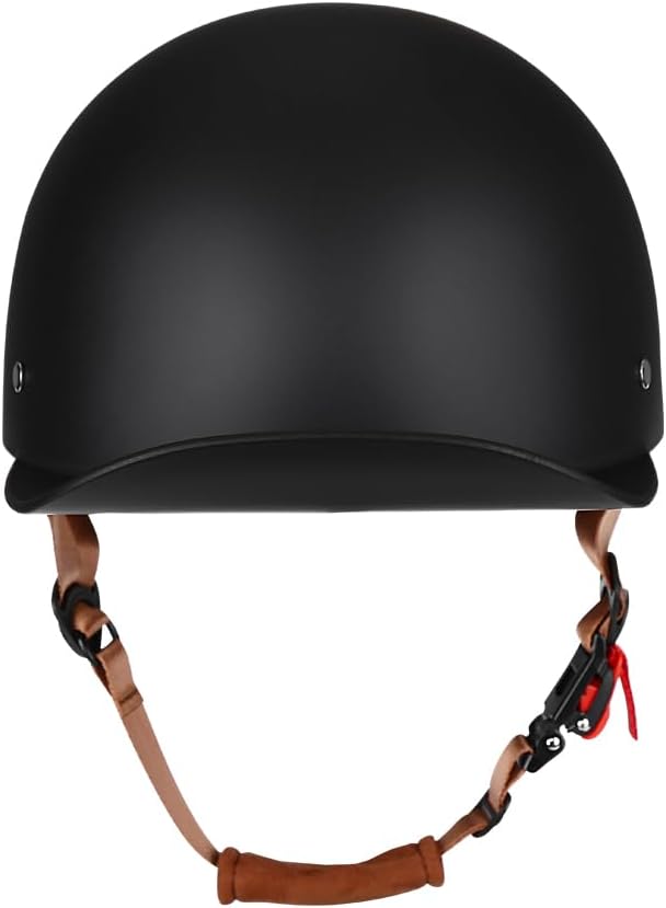 Vintage Retro Open Face Motorcycle Helmet Baseball Cap Half Helmets with Pull-Down Lens for Men Women Moped Cap Jet Scooter Street Cruiser - DOT Certified (Matte Black,Medium)