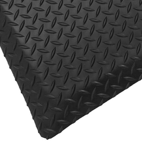 Rhino Mats, American Classic Diamond Anti-Fatigue Mats, Industrial Ergonomic Comfort Standing Mat for Work, Home, Garage, Office, Kitchen or Anywhere (Black 9/16" Thick, 3 FT. x 14 FT.)
