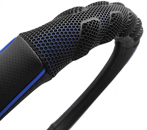 Flying Banner car Steering Wheel Cover Faux Leather Massage Universal fit 3D Honeycomb Hole Anti-Slip Sporty 15 Inches (Blue Black)
