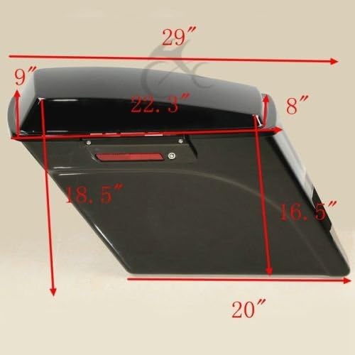 XFMT Hard Saddlebags + Chrome Conversion Brackets Compatible with HARLEY HD SOFTAIL MODEL 1986-2013