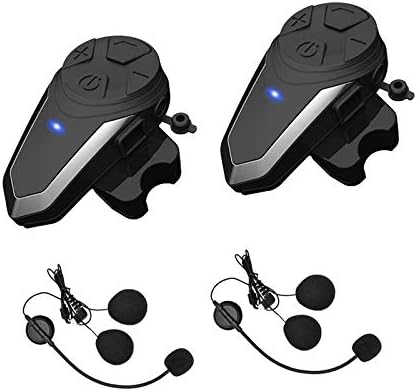 Motorcycle Bluetooth Headset BT-S3NS 1000m Motorcycle Helmet Bluetooth Radio Intercom Wireless Interphone to 2-3 Riders (Waterproof/Handsfree/Stereo Music/FM Radio/GPS/MP3 (2 Pack)