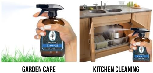 Essentially KateS Clove (Leaf) Oil 4 Fl Oz - Premium Grade Essential Oil for Hair Care, Home Diffusers, Skin, Aromatherapy, Massage and Garden Care - Steam Distilled. Part Used is Leaf.