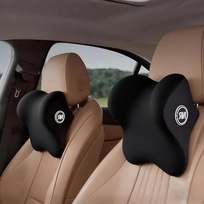 2 Pack Car Headrest Pillow for Neck Support, Soft Car Neck Pillow for Driving with Adjustable Strap and Removable Cover, Universal Fit Headrest Car Pillow