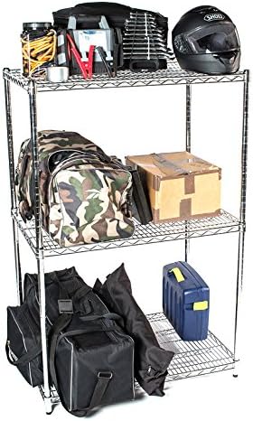Omega 14" Deep x 36" Wide x 80" High 3 Tier Chrome Starter Shelving Unit