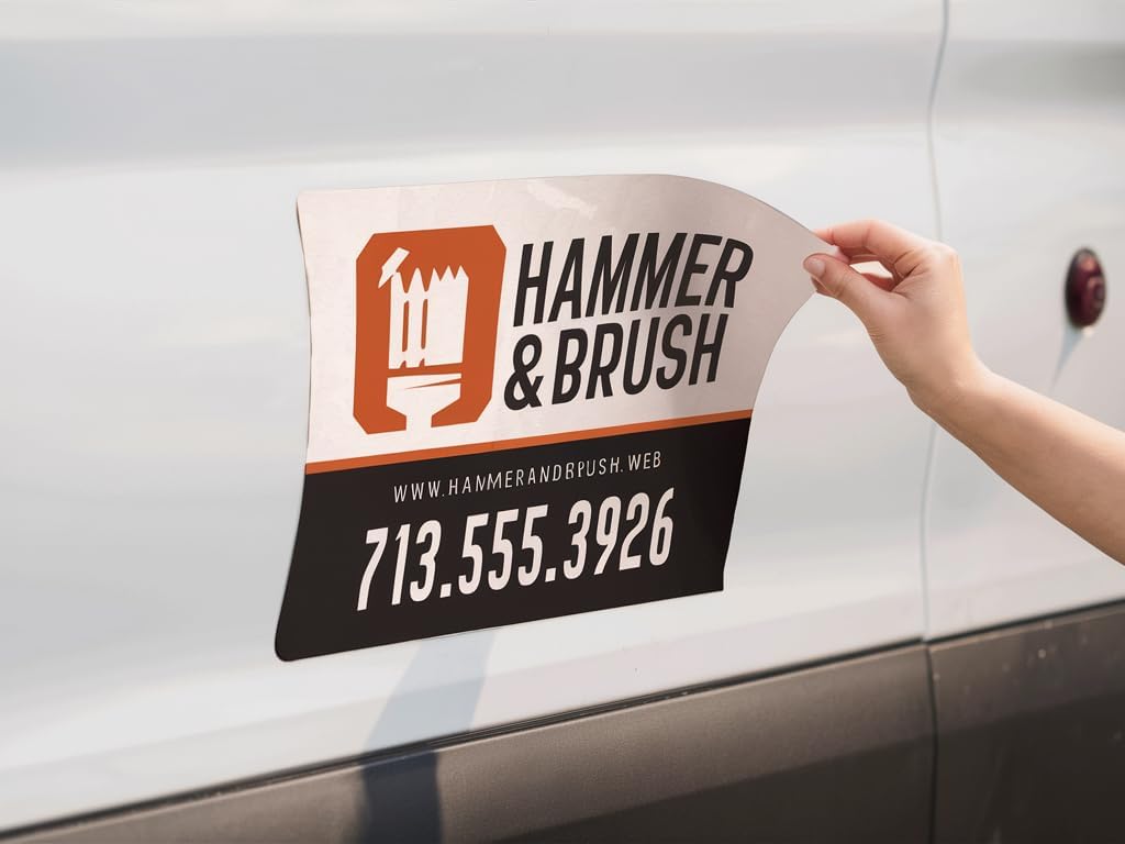 2 Pack (16in x 24in) Custom Car Magnets for Business - Personalized Magnetic Signs for Vehicles and Fridge. Custom Magnetic Signs for Cars, and Magnetic Solutions for Business Promotion