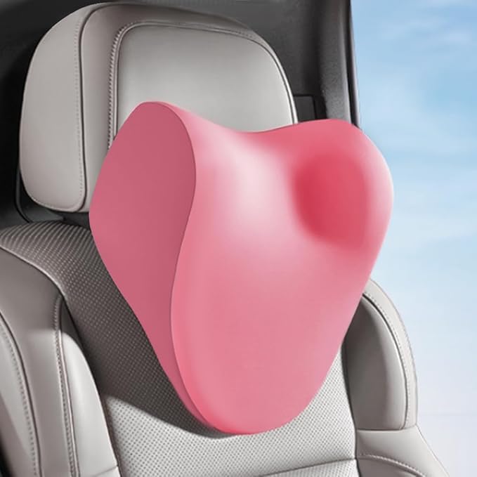 Car headrest Pillow, Car Neck Pillow for Driving and Neck Support Pillow for car headrest, Pink car seat Pillow Head Rest Pillow for car Driving seat with Memory Foam