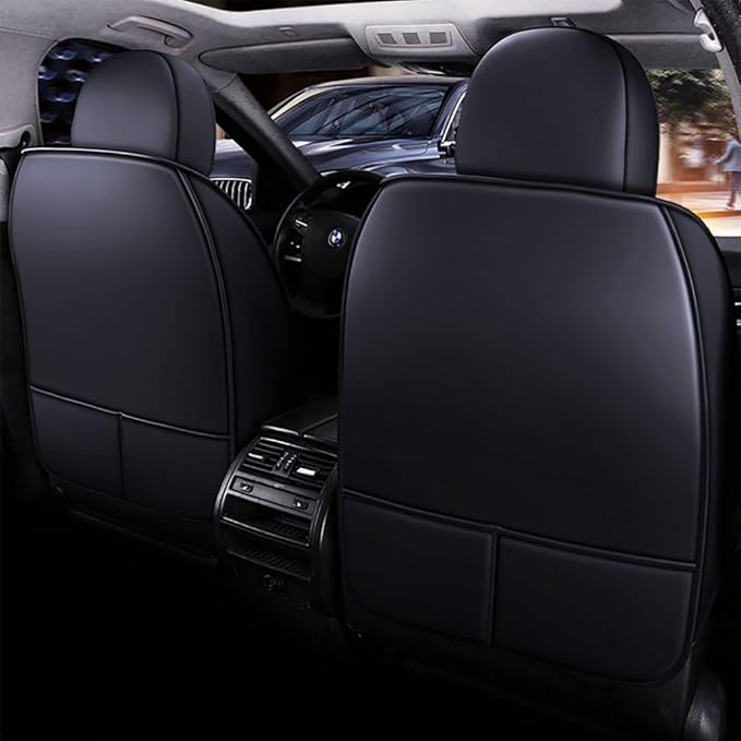 for Toyota RAV4 2008-2025 Car Seat Covers, Full Coverage Customized Seat Covers Premium Leather Waterproof Stain-Resistant Easy to Install (Full Set with Pillows, Black)