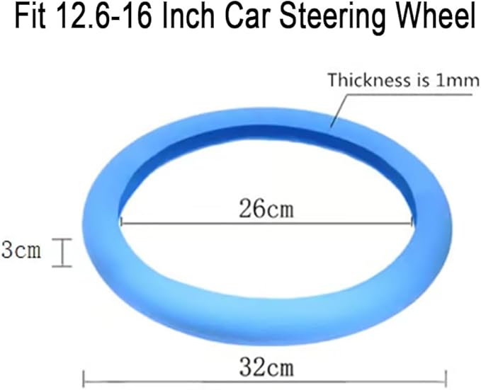 Cooling Steering Wheel Cover, Car Steering Wheel Cover, Anti-Slip Car Steering Wheel Protective Cover, Fit 12.6-16 Inch, for Car SUV Truck Van, for Women & Men (Black)