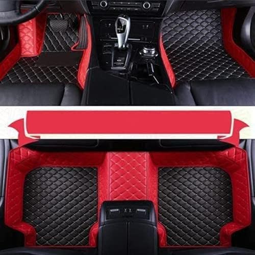 Custom All-Weather Protection Luxury Leather Floor Mats for Cars SUVs Trucks According Anti-Slip Leather Floor mats ﻿ (28,Red and Black Beige)