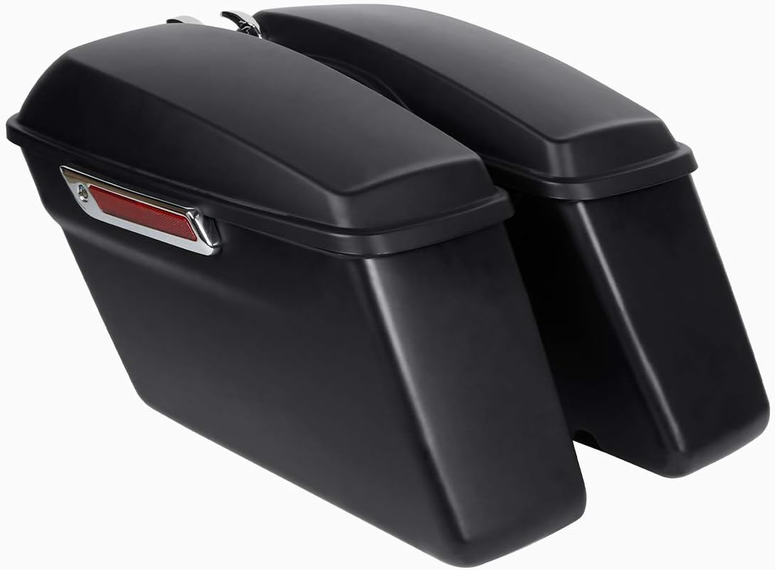 XFMT Matte Black Motorcycle Saddlebags Hard Saddle Bags W/Black Conversion Bracket For Harley Softail Heritage Deluxe 1984-2017