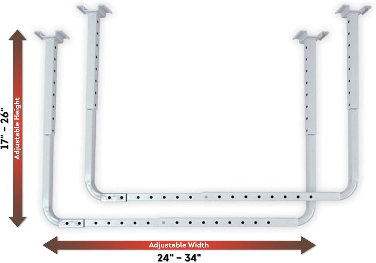 80842-10 33 in. x 34 in. Adjustable Garage Ceiling Mount Storage Rack Kit, Garage Overhead Storage Bracket, White
