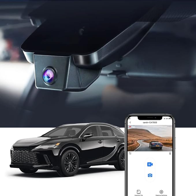 Fitcamx 4K Dash Cam Suitable for Lexus RX 2023-2026 & RX Hybrid 350 350h 450h 500h (Gen5/AL30), OEM Factory Look, UHD 2160P Video, Built-in WiFi & APP, Loop Recording, G-Sensor, Plug & Play, 64GB Card