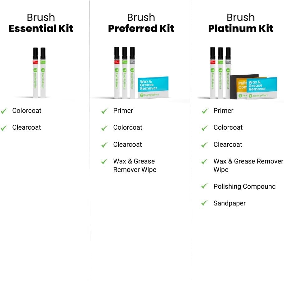TouchUpDirect 092 Coastal Cream Compatible with Toyota Exact Match Touch Up Paint Brush - Platinum Kit