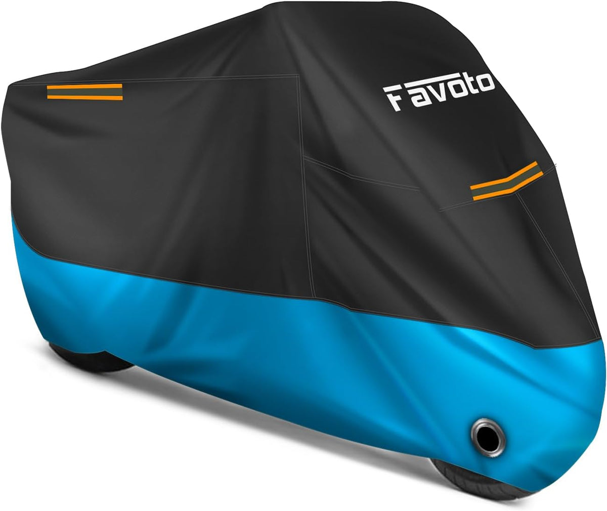Favoto Motorcycle Cover 104 inches Length All Season Universal Weather Waterproof Rain Sun Outdoor Protection Night Reflector with Lock-Holes & Storage Bag Motorbike Vehicle Cover, Blue