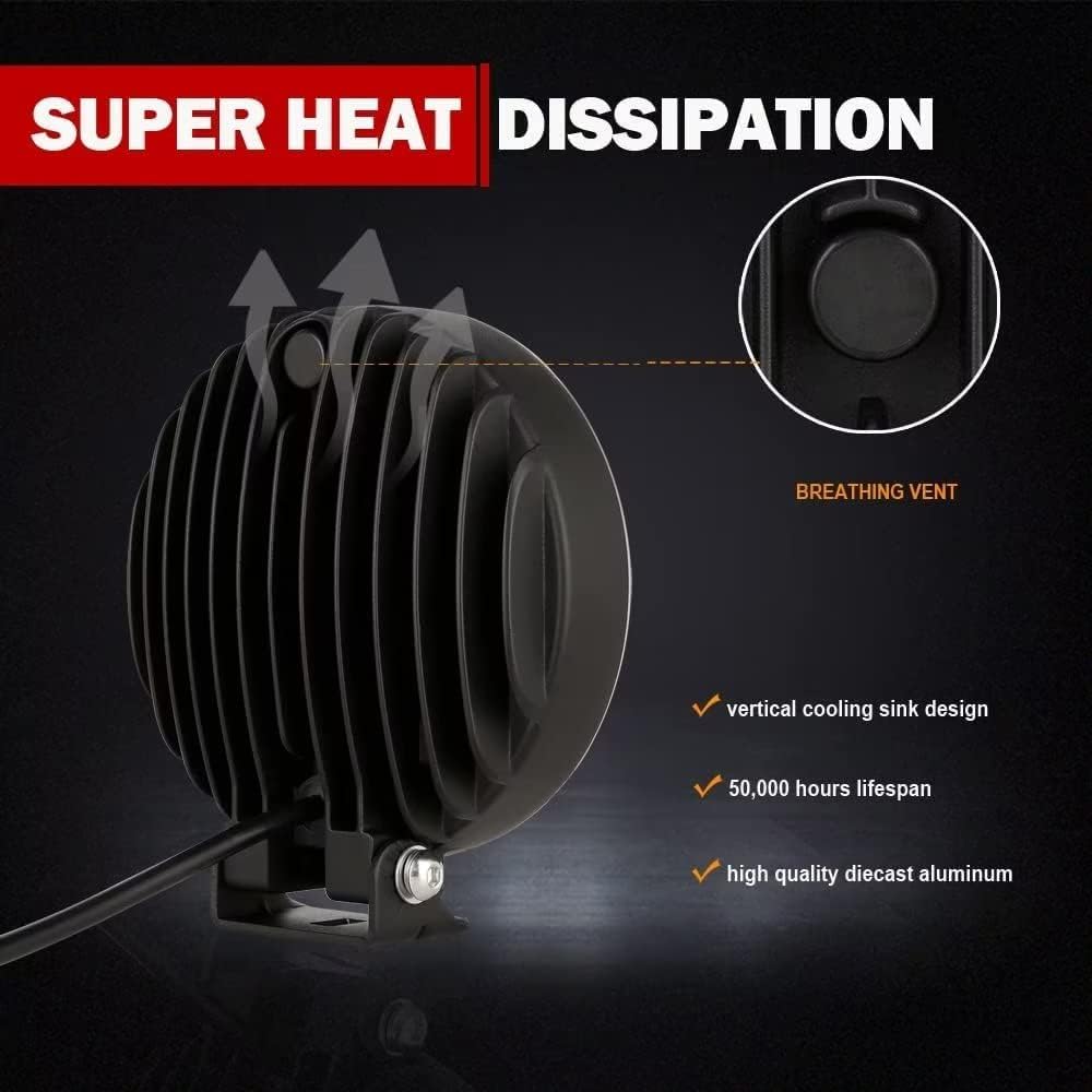 BIGLION.X 6-Inch Round LED Offroad Light 2pcs 210W 32000LM Super Bright Spot Driving Light With Wiring Harness Waterproof IP68 12V 24V for Pickup Trucks UTV SUV