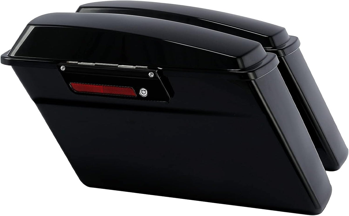 XFMT Vivid Black Hard Saddlebags Saddle Bags Trunk Black Latches W/Black Conversion Brackets For Harley Softail Heritage Classic Deluxe 1984-2017