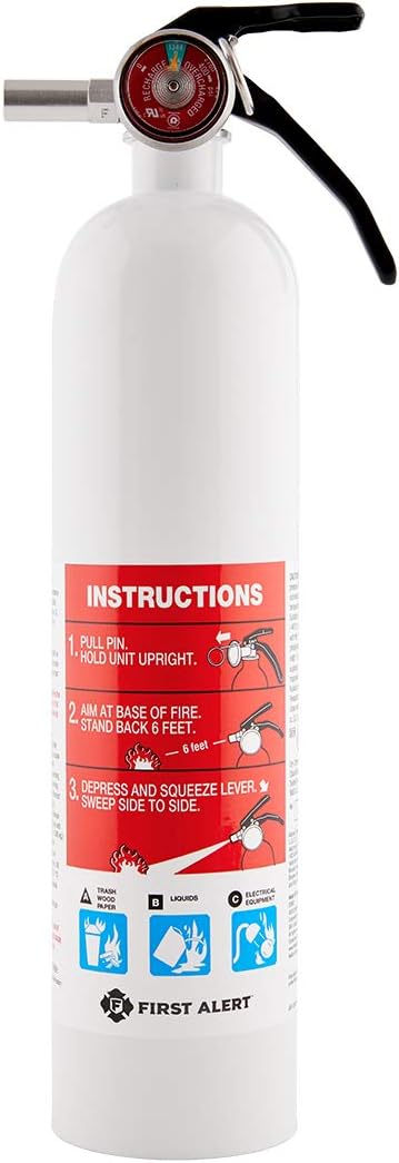First Alert Fire Extinguisher | Marine Fire Extinguisher, White, FE1A10GR, 1-Pack, 14"