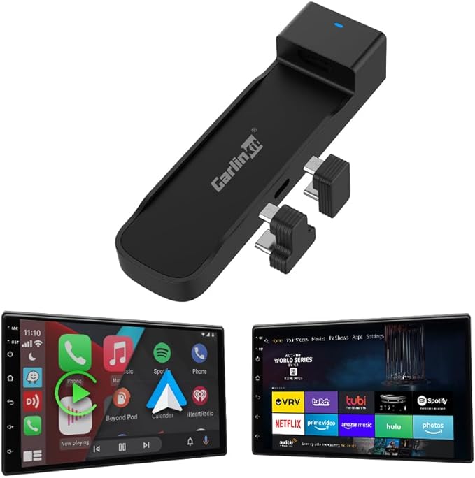 Carlinkit Wireless CarPlay Adapter 3-in-1︱Designed for TV Sticks︱for Wired CarPlay Cars︱Support converting Wired CarPlay to Wireless CarPlay & Android Auto︱Support HDMI Port Fir e TV Sticks inputting