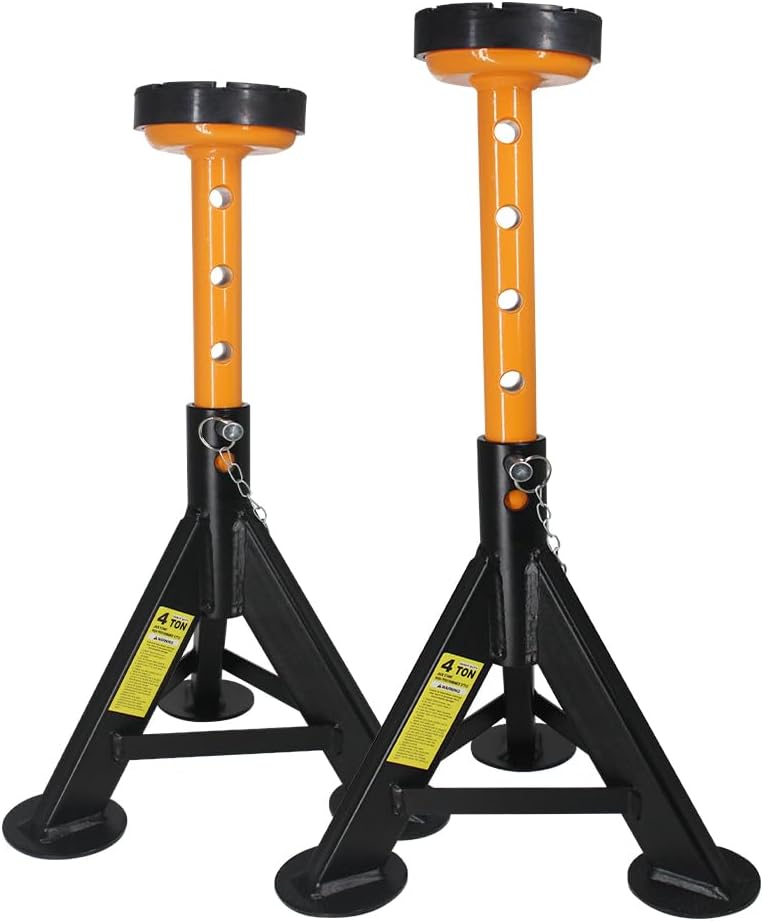 BESTOOL Jack Stands 4 ton, Jack Stand with Security Locking Pins 8,000 lbs Capacity, 2 Pack (Black)