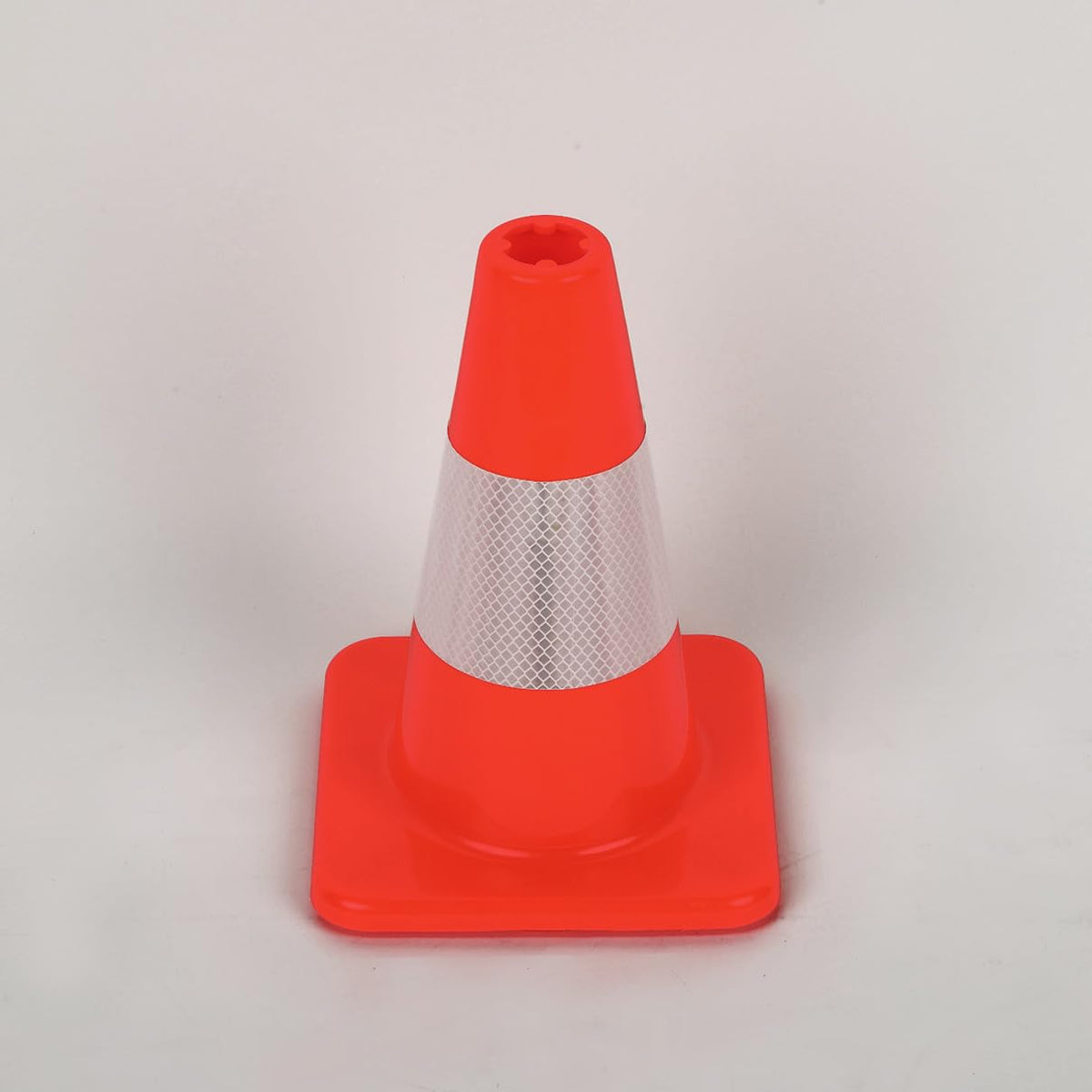 8 Pack All-PVC 1-Piece Traffic Cones, 360° Visible Fluorescent Orange-Red, No Base Separation for Parking, Sports, Driving Training, Construction Events