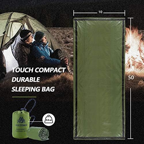 Emergency Sleeping Bag Survival Bivy Sack Use as Emergency Blanket Lightweight Survival Gear for Outdoor Hiking Camping Keep Warm After Earthquakes, Hurricanes and Other disasters