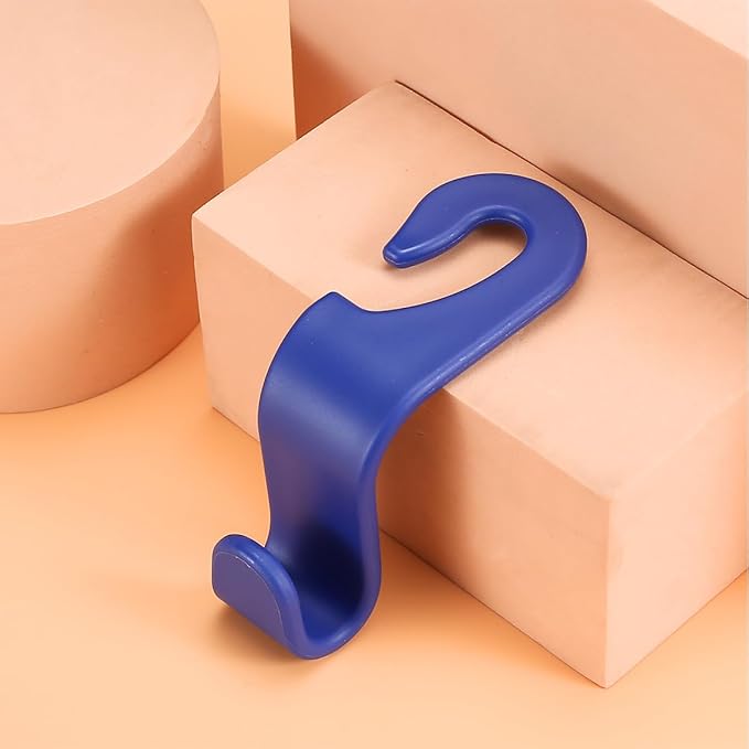 4PCS Car Back Seat Headrest Hooks, Rear Car Seat Storage Headrest Hanger Holder Hooks Organizer, Universal Auto Interior Accessories for Bag Purse Handbag Cloth Coats Grocery (Blue)
